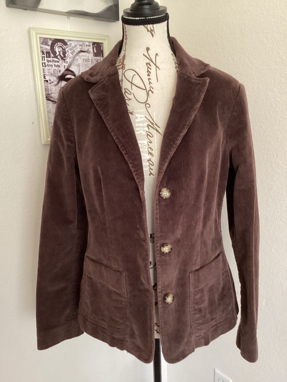 L.L. Bean Women's Riding Equestrian Corduroy Blazer Chocolate Brown Size 4